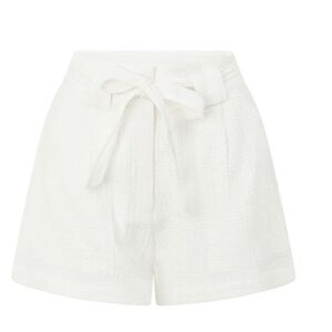 Sabo Skirt White High Waist Tie-Front Shorts